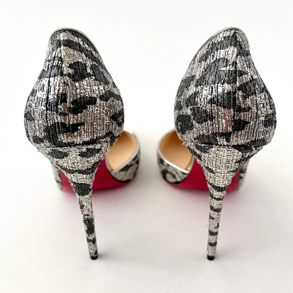 CHRISTIAN LOUBOUTIN | Iriza Lurex Gigi Specchio Black Silver Leopard Glitter 8 - Picture 10 of 14